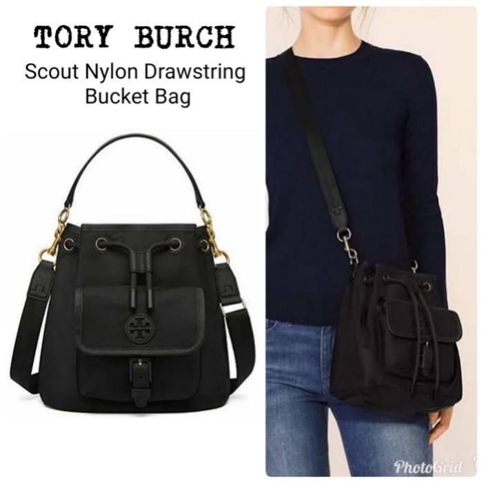 💕現貨Tory Burch Scout Nylon Drawstring Bucket Bag Original ...