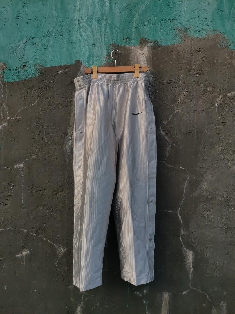 Vintage Nike Silver Tear Away Pants Men s Fashion Activewear on