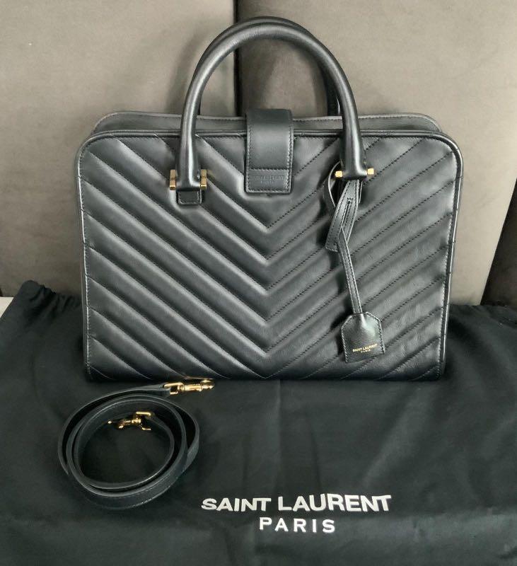 GUARANTEED AUTHENTIC YSL Black Matelasse Leather Monogram Cabas Tote (Category: Luxury Bags & Wallets) located in Cagayan de Oro. Submitted by alexamc_ (Listing ID 1084712941, Image 2). Description: .