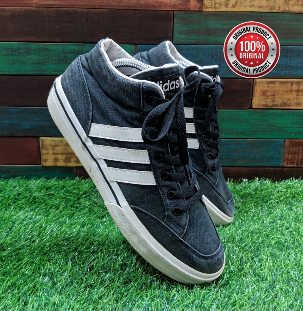 Sepatu Second Adidas Original NEO GVP Mid Black/Navy 1 Sneaker 14D AW5214  Size 42, Fesyen Pria, Sepatu , Sneakers di Carousell