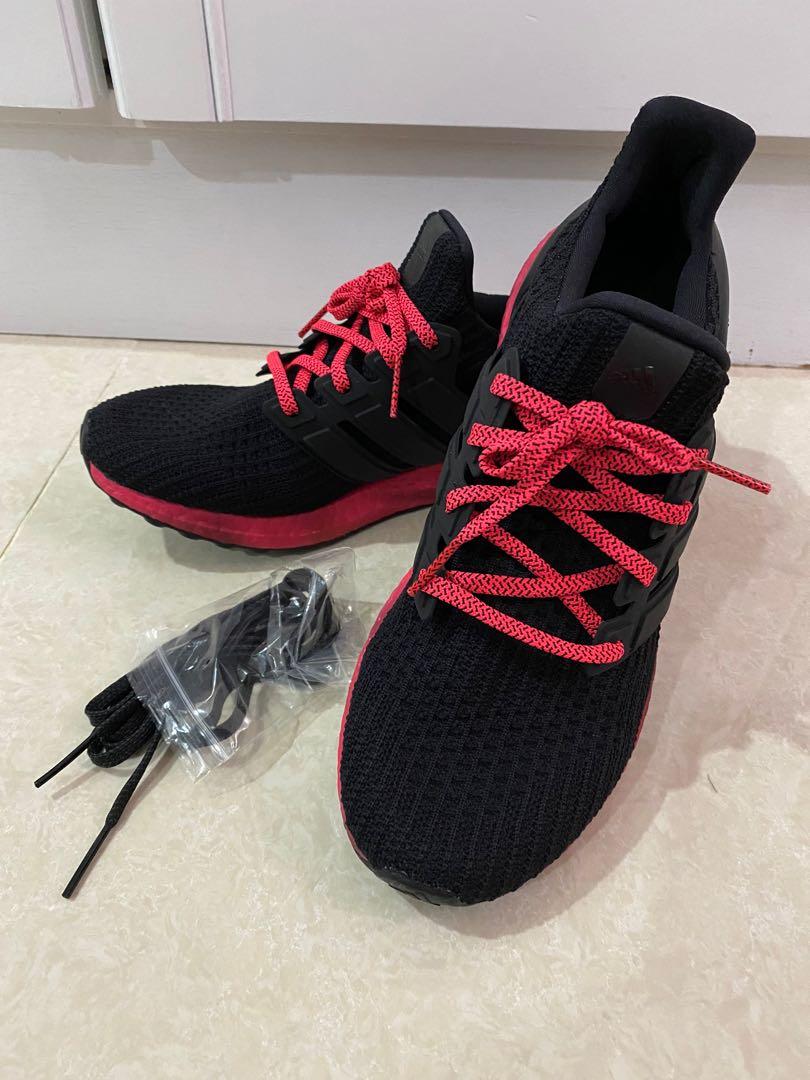 Ultra boost triple black red lace cheap