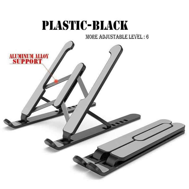 ADJUSTABLE FOLDABLE LAPTOP STAND (Category: Laptops & Notebooks) located in Manila. Submitted by christimjose09 (Listing ID 1079489529, Image 1). Description: Product details: ✔️Our laptop holder is compatible with all laptops from 10-15.6 inches. ✔️Can absorb and discharge heat easily. The hollow design and forward-tilt angle offers great heat dissipation and natural airflow to prevent your laptop from overheating. ✔️With its lightweight and fol