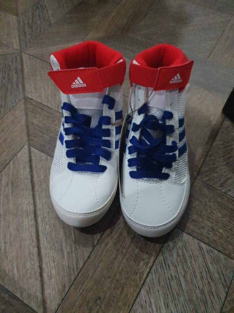 Red white and blue youth wrestling shoes online