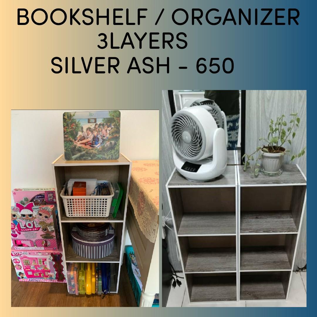 Bookshelf / Organizer / Rack (Category: Storage Boxes & Baskets) located in Quezon City. Submitted by racks_and_bookshelves (Listing ID 1079498604, Image 1). Description: Quality and affordable Bookshelves. Easy to assemble with manual•Made in High Quality Materials•Durable 3LAYERS - 600 (silver ash color) ONHAND! ONHAND ! FAST DELIVERY❗🚚 SAME DAY DELIVERY❗ 🚚 Note: We deliver the item in knocked down/unassemble to make sure the item is in good 