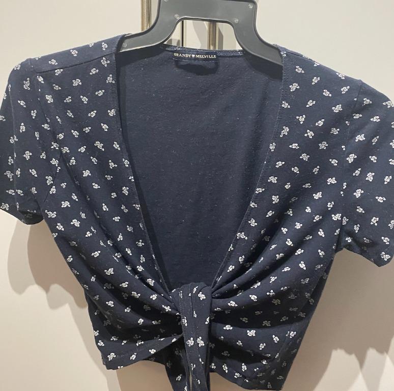 brandy melville polka dot wrap top