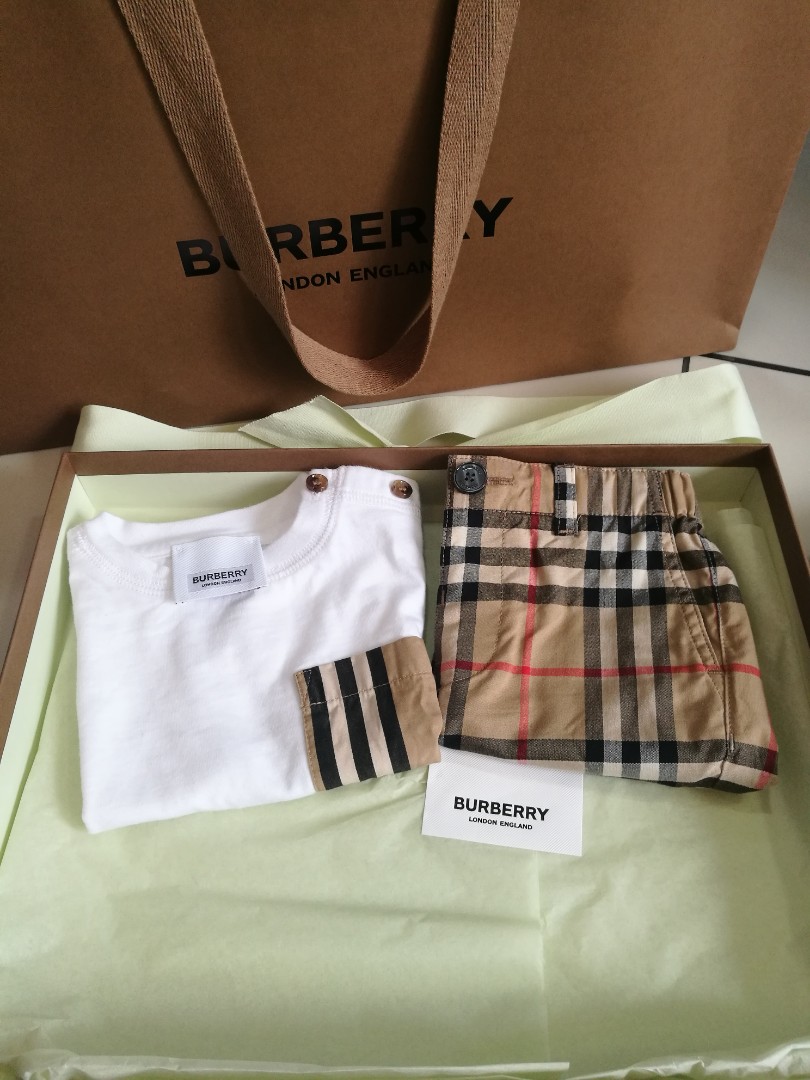 6m Burberry baby boy clothes set Luxury Apparel on Carousell