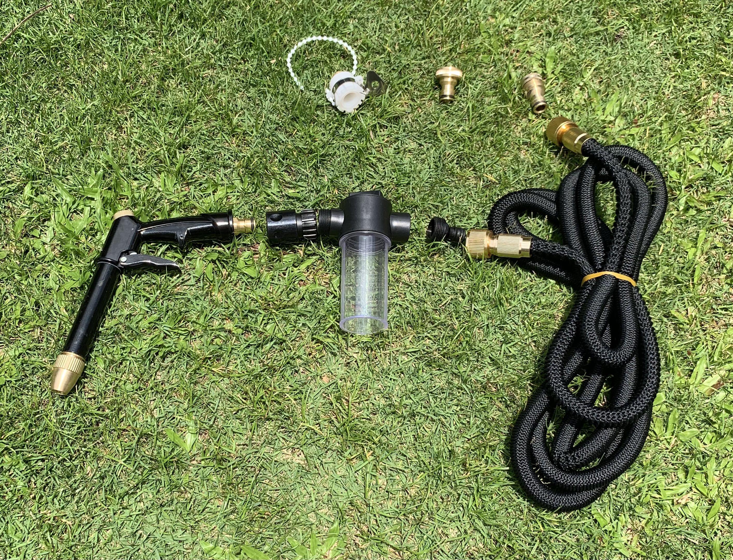 Car Wash High Pressure Water Jet Spray Gun + Flexible Hose 10meters + Copper Adaptors 4pcs