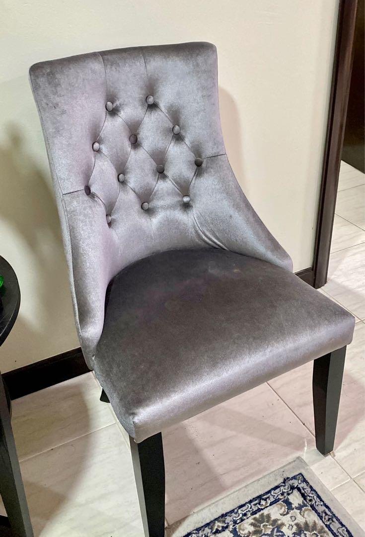 Grey chesterfield dining chairs hot sale