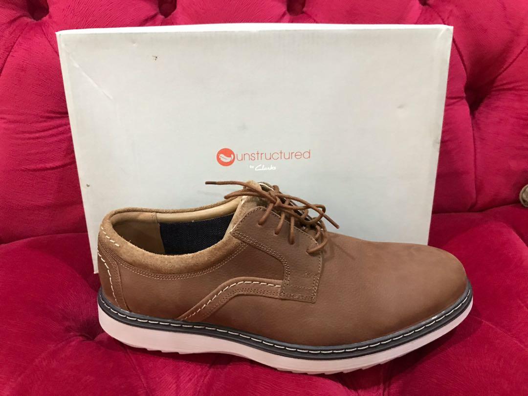 Clark Un Geo Lace Genuine Leather Kasut Kulit Asli Men s Fashion