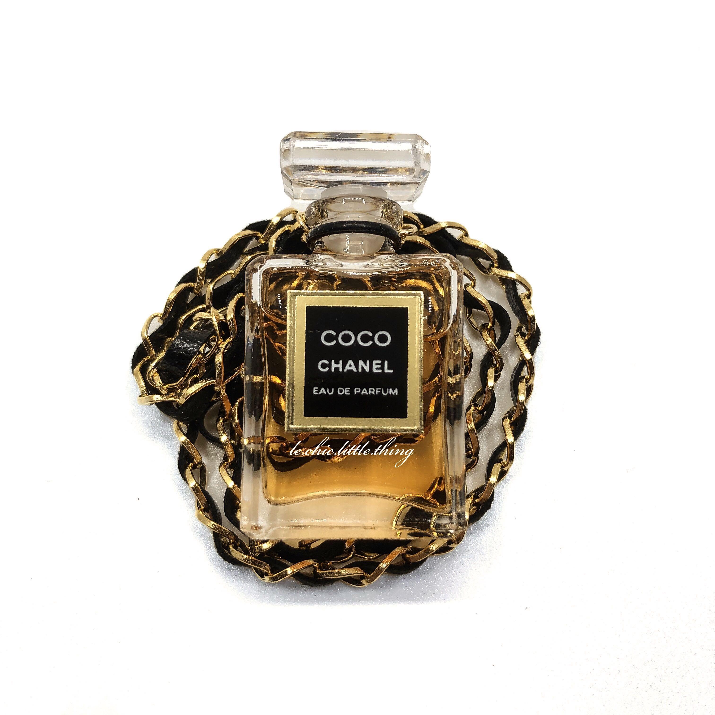 Coco Chanel Black Label Perfume Bottle Necklace | Rarest Item | Chanel  Vintage Necklace | Authentic