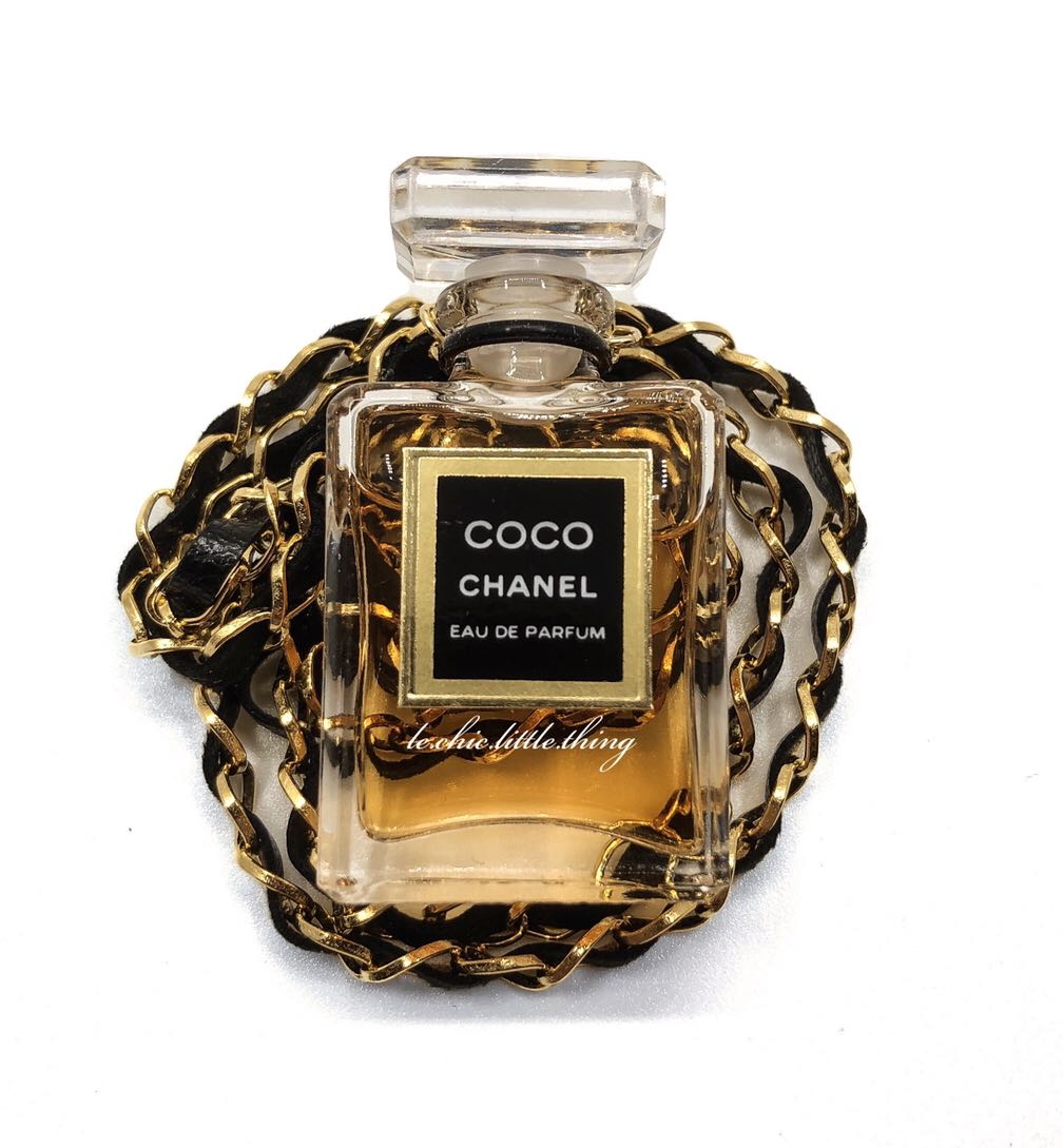 Coco Chanel Black Label Perfume Bottle Necklace, Rarest Item, Chanel  Vintage Necklace