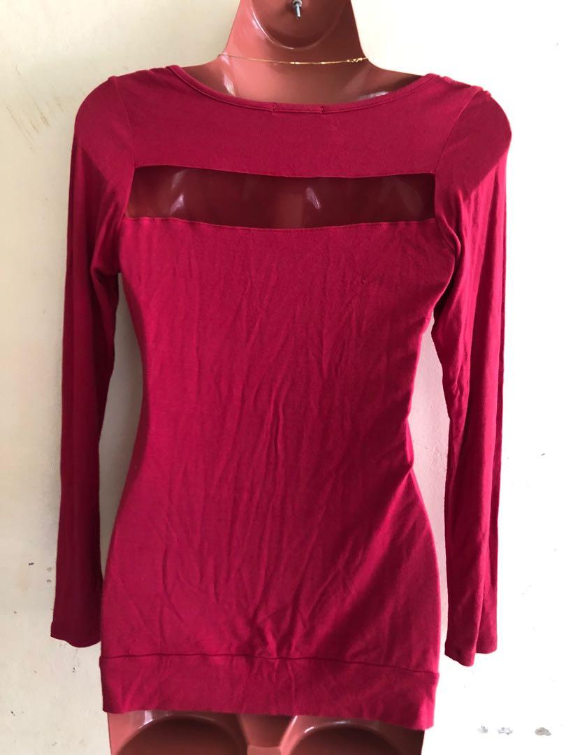Crissa Longsleeves Shirt (Category: Longsleeves) located in Bulacan. Submitted by le_verne (Listing ID 1079417881, Image 2). Description: Red in color. Cotton fabric. Good condition. Nice in actual..