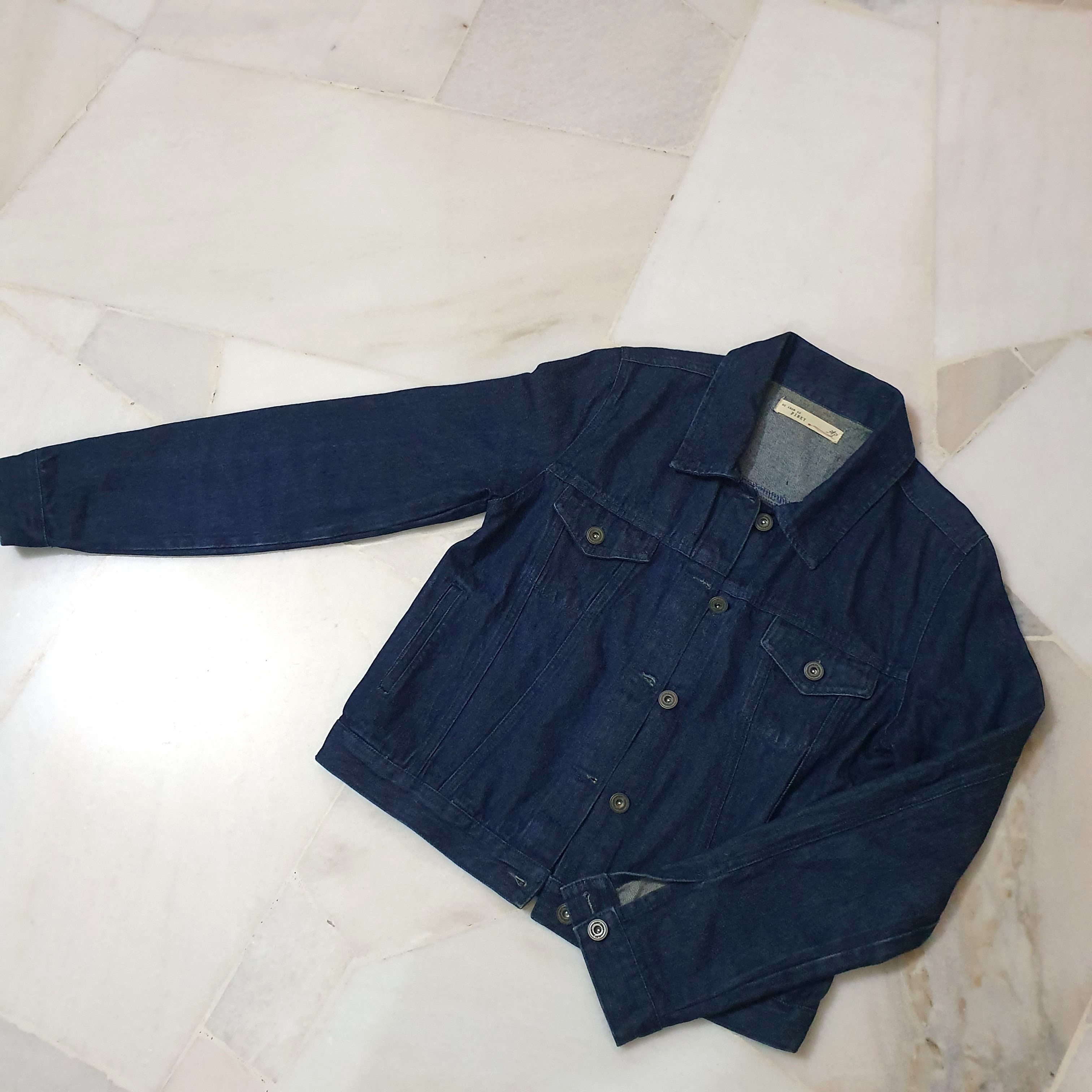 Dark blue denim jacket, Women's Fashion, Coats, Jackets and Outerwear ...