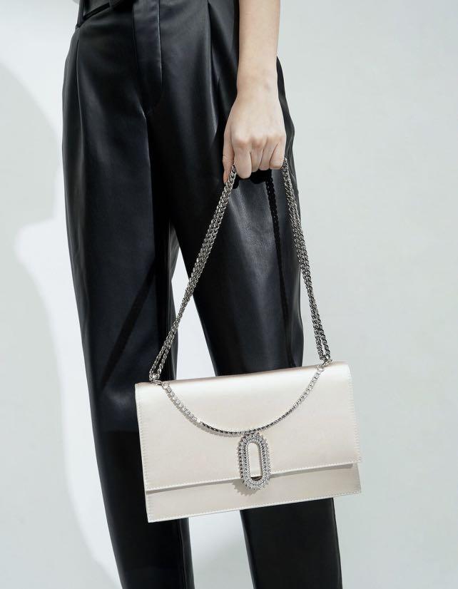 Charles and keith hotsell embellished buckle crossbody bag