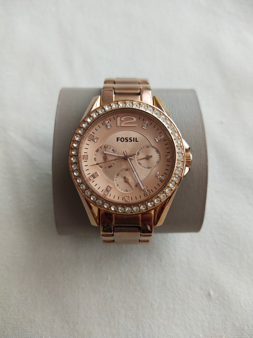 Gold plated fossil watch sale