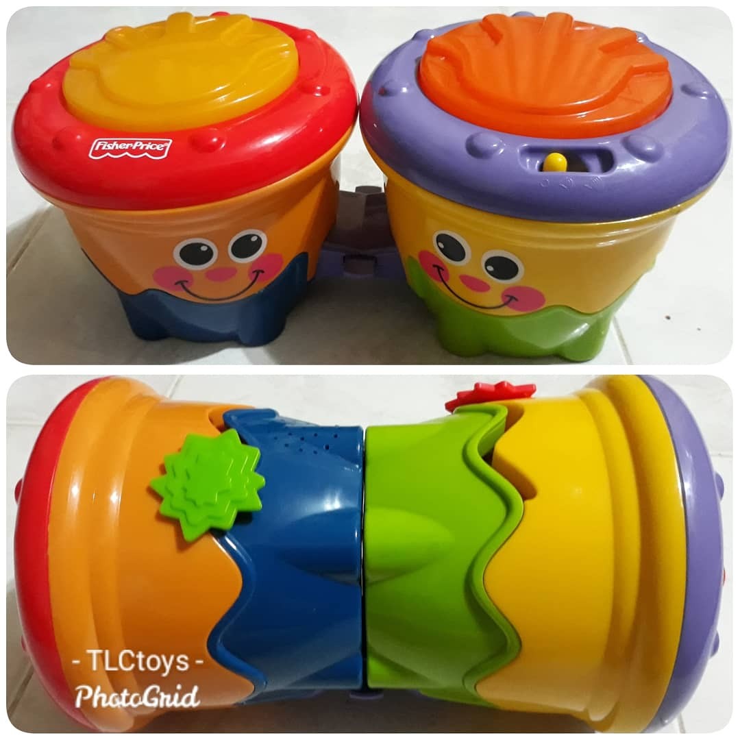 Details about   2006 Fisher-Price Crawl Along Roll Expand Bongo Drums Educational Sound 10" Toy 