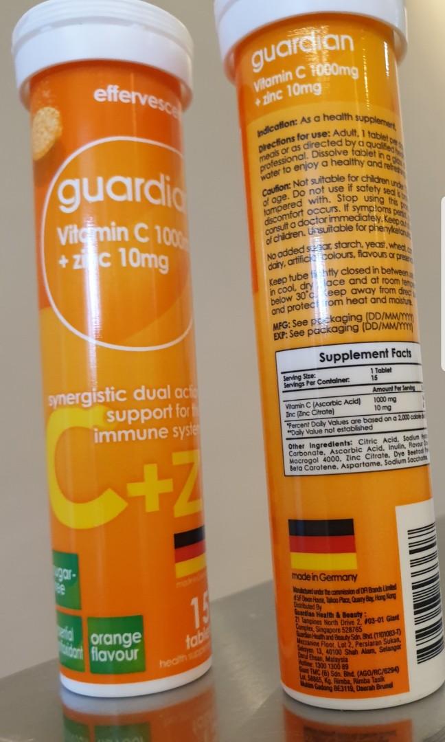 Guardian Vitamin C 1000 mg + Zinc 10 mg, Health & Nutrition, Health
