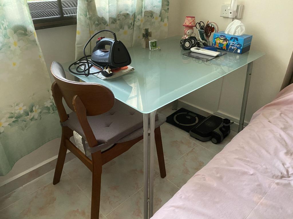 Ikea Glass Top Table, Furniture & Home Living, Furniture, Tables & Sets