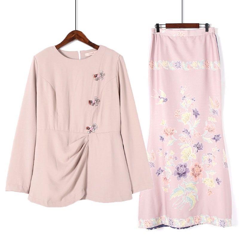 With Tag Jovian Mandagie Baju Kurung Moden Kain Duyung Jahitan Manik Set Muslimah Fashion Two Piece On Carousell