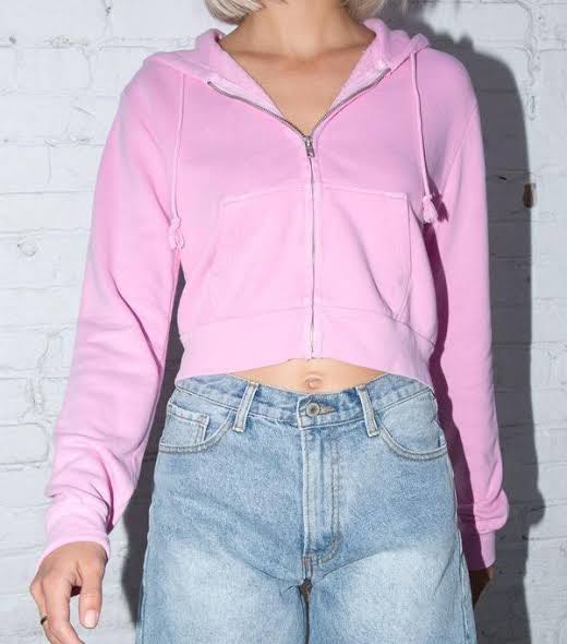 LF ISO Brandy Melville Bubblegum Pink Crystal Hoodie Women s