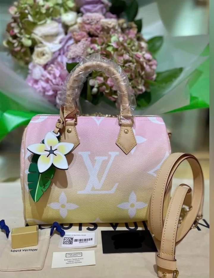 LV Speedy Bandouliere 25 Monogram by the Pool Limited Print Light Pink,  Luxury, Bags & Wallets on Carousell