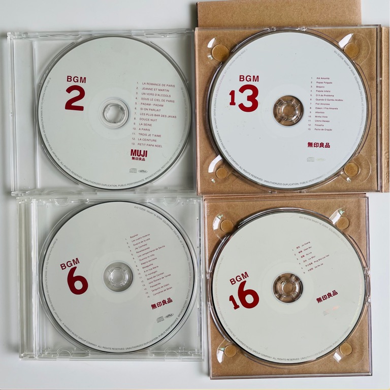 Muji Music CD Album BGM 2, 6, 13, 16, Hobbies & Toys, Music