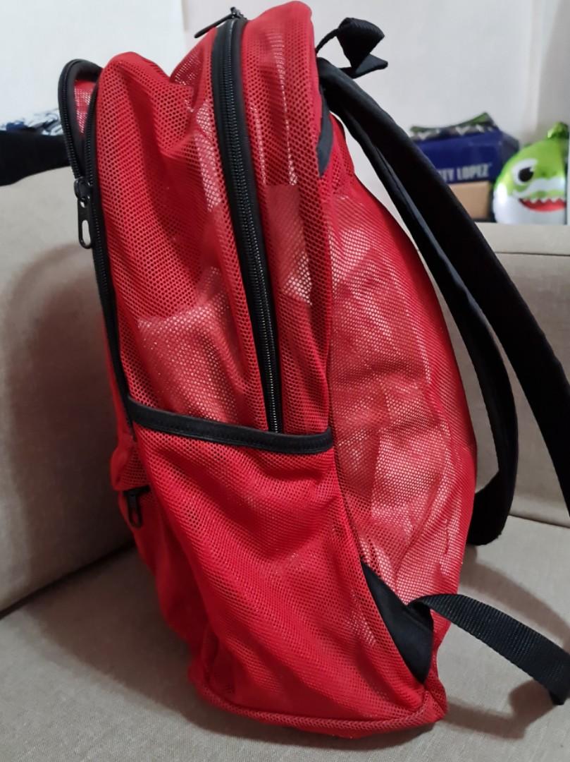 Nike brasilia mesh outlet backpack red