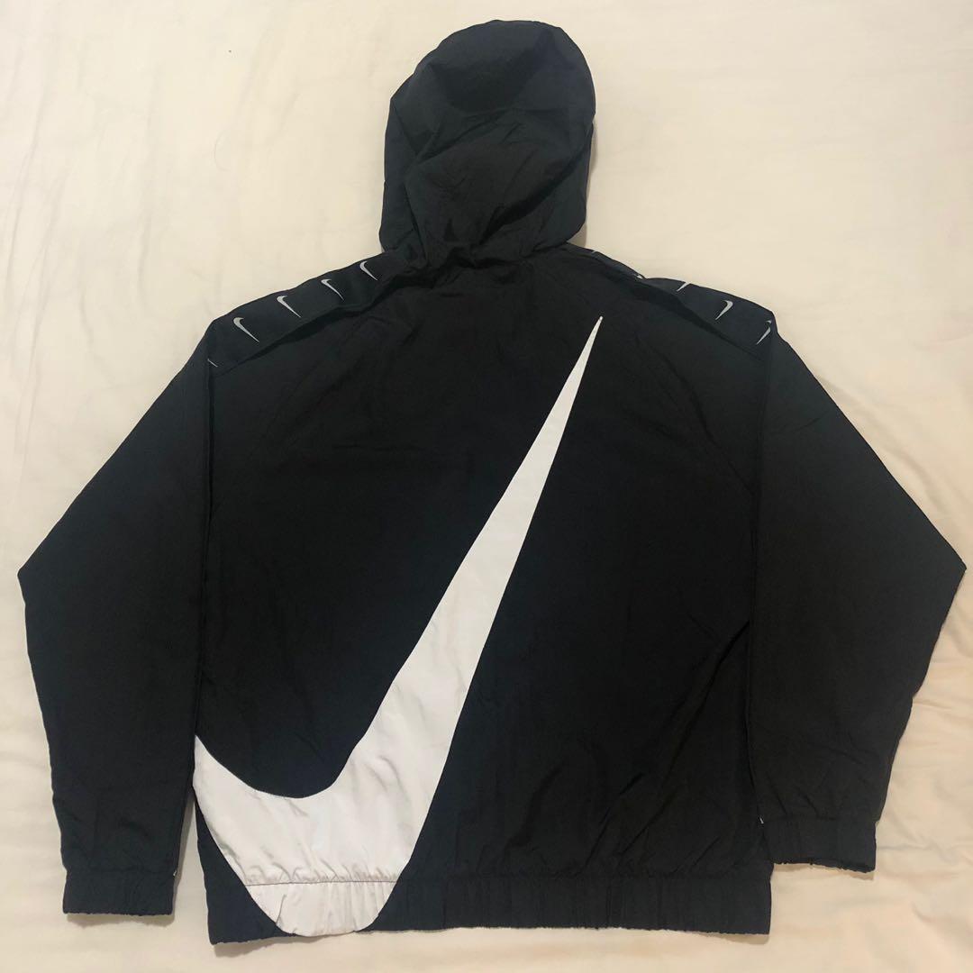 swoosh half zip running jacket