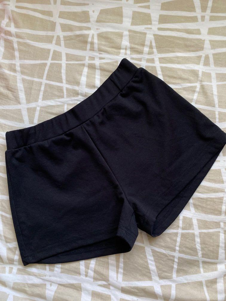 Plain black hot sale shorts womens