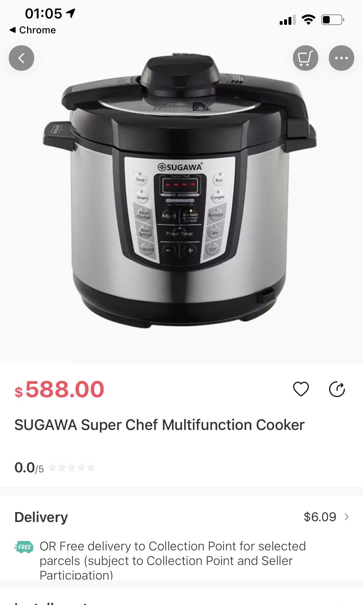 Pressure cooker Sugawa SPC 6388 TV Home Appliances Kitchen Appliances Cookers on Carousell