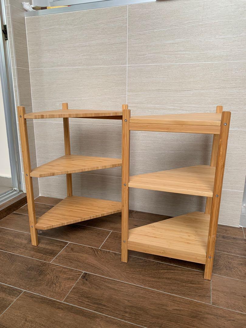 RAGRUND bamboo IKEA corner shelf, Furniture & Home Living, Furniture