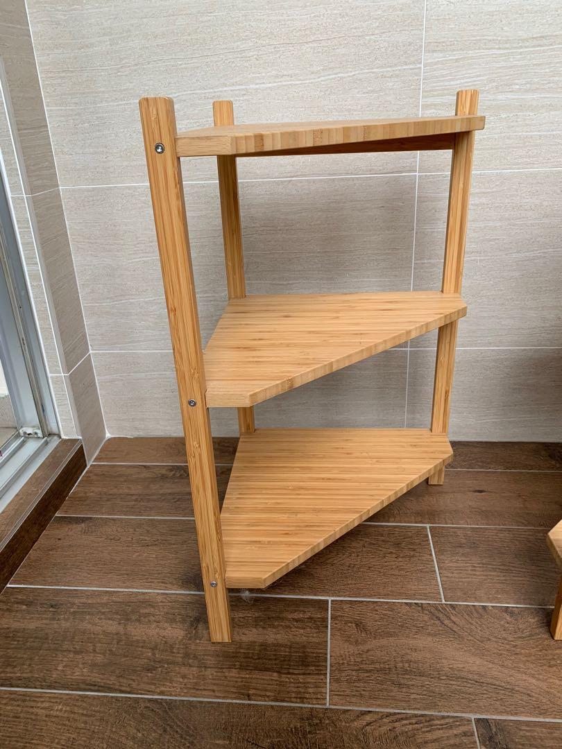 RAGRUND bamboo IKEA corner shelf, Furniture & Home Living, Furniture