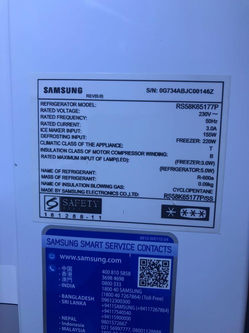 Samsung side by side fridge, TV & Home Appliances, Kitchen Appliances