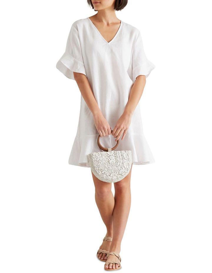 Seed linen flutter dress clearance