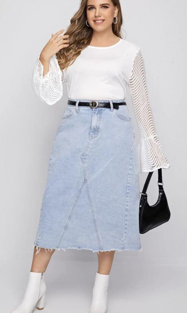 SHEIN BNWT Plus size Denim midi skirt 3XL
