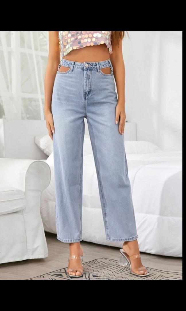 light wash baggy jeans shein