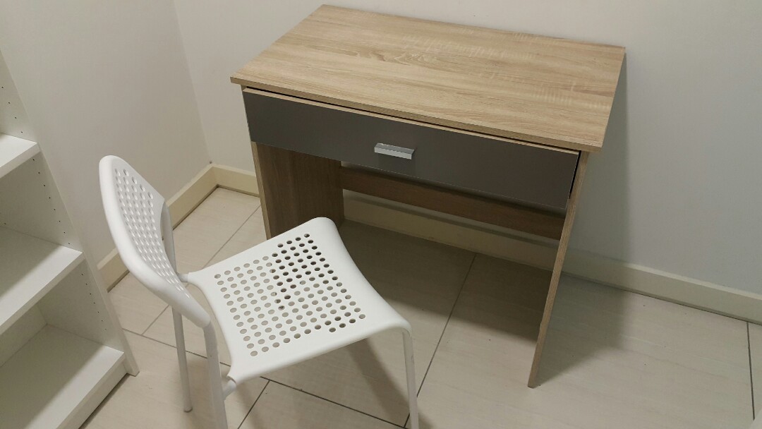 Small Study Table / Desk & Ikea Chair, Furniture & Home Living