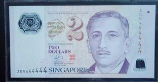 Solid 4 - $2 Singapore Dollar (UNC)