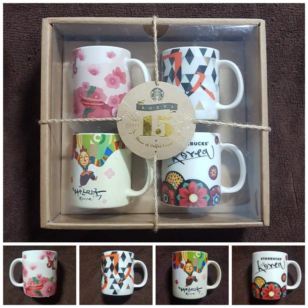 Starbucks Rare Korea 14 15th Anniversary Demitasse Mug 3 Oz Set Set Of 4 Furniture Home Living Home Decor Carpets Mats Flooring On Carousell