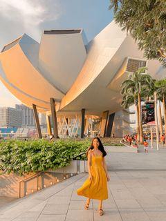 The Editor’s Market A line dress in mustard sunshine yellow