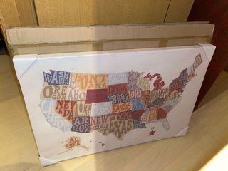 USA Map on Canvas