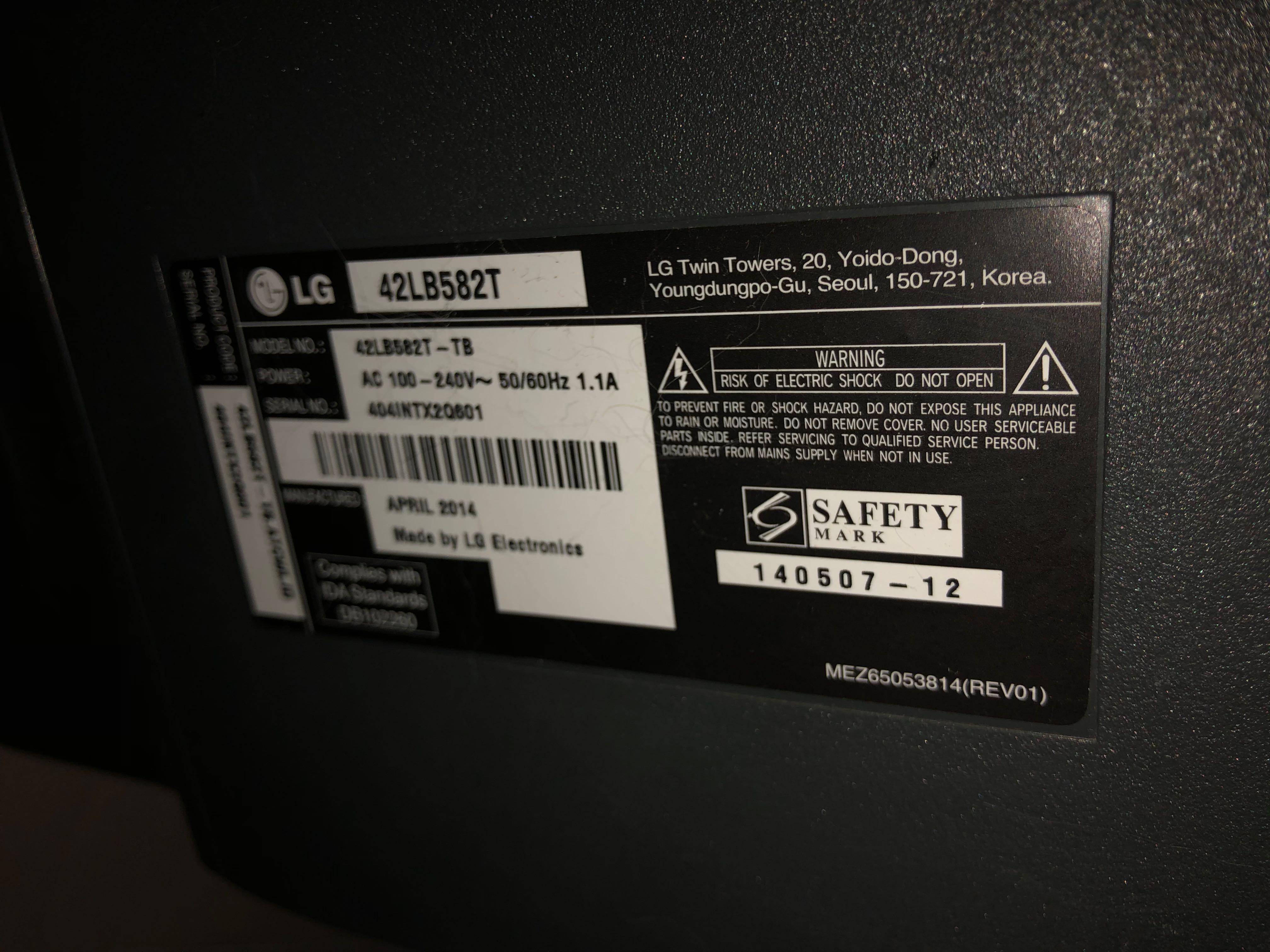 Used 42 inch TV, TV & Home Appliances, TV & Entertainment, TV Parts