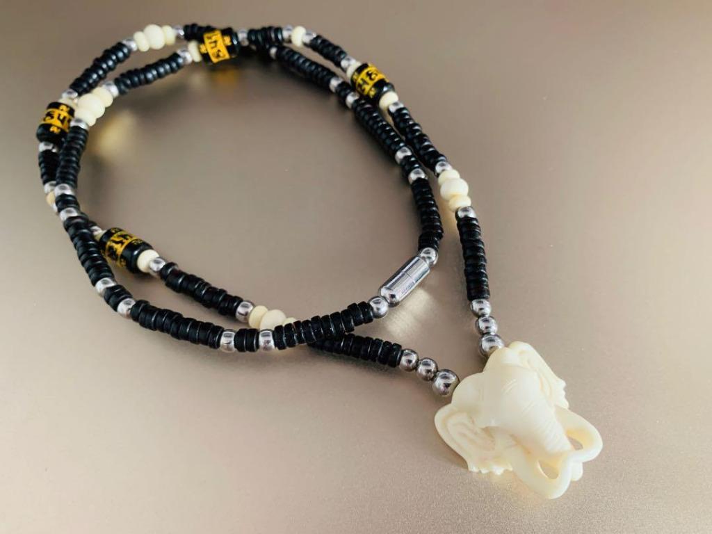 White elephant head Necklace