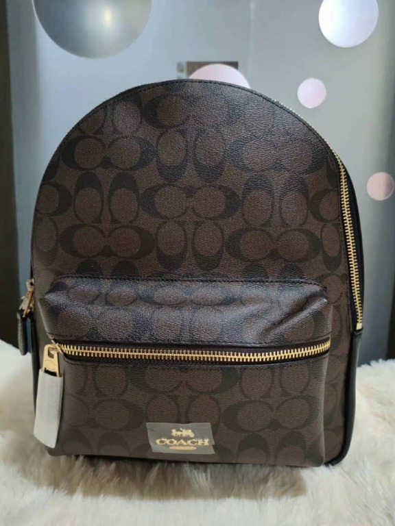 100 ORIGINAL READY STOCK COACH Medium Charlie Backpack In Signature Canvas F32200