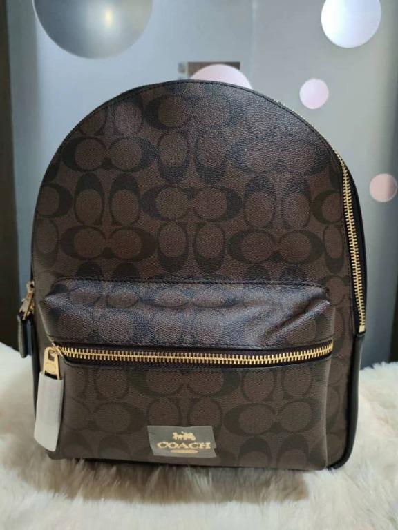 100 ORIGINAL READY STOCK COACH Medium Charlie Backpack In Signature Canvas F32200