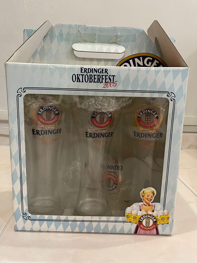5 Erdinger 0.5litre beer glasses, Food & Drinks, Alcoholic Beverages on