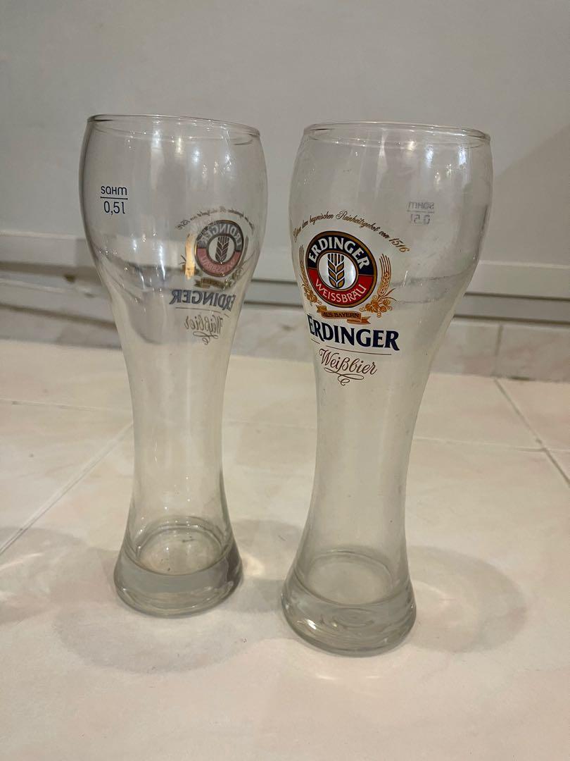 5 Erdinger 0.5litre beer glasses, Food & Drinks, Alcoholic Beverages on