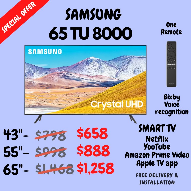 samsung 65 inch 4k tv tu8000