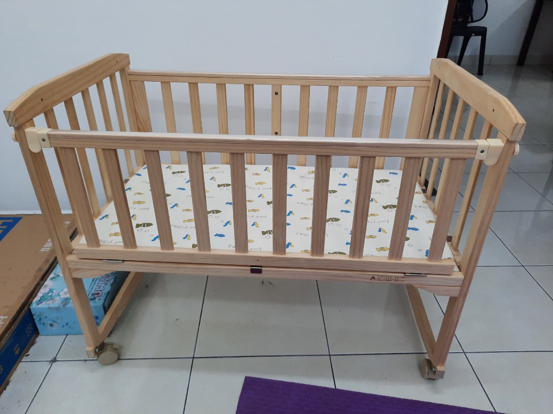 Attached Baby Cot Rocker, Babies & Kids, Baby Nursery & Kids Furniture