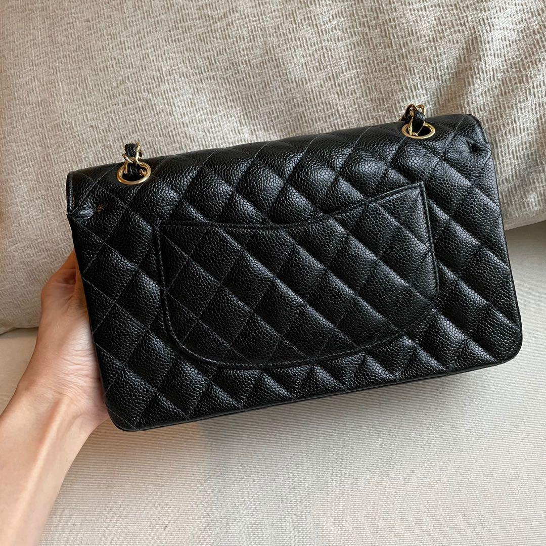 Chanel medium flap sale bag caviar gold hardware